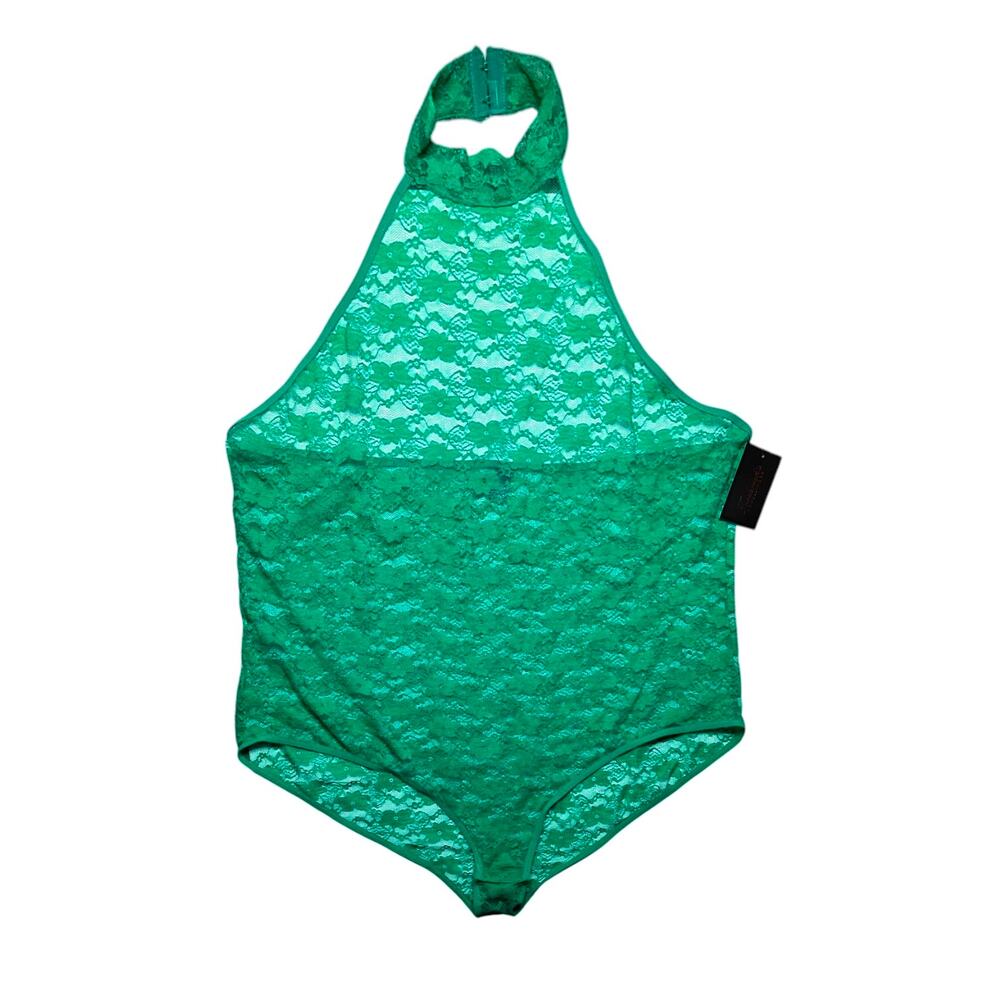 Frederick's of Hollywood Margarita Floral Lace Teddy Golf Green Size 3XL